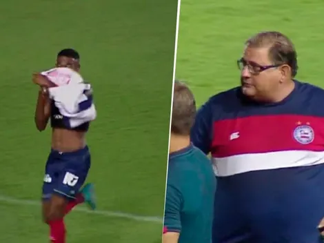 Fue amonestado minuto 1, al 12’ anotó gol y celebró quitándose la camisa… Lo expulsaron