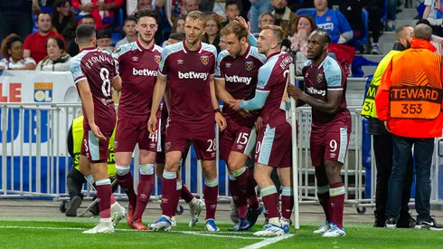 Festejo de gol de West Ham.