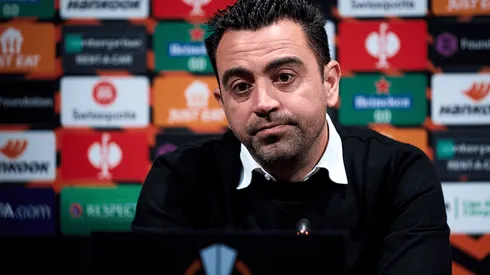 Xavi en conferencia de prensa.