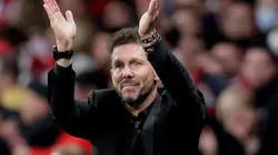 Simeone en acción durante el encuentro.
