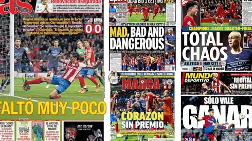 Portadas de los medios luego del Atlético de Madrid vs. Manchester City.