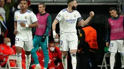 Benzema y Rodrygo celebran.