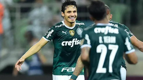 Veiga en festejo de gol con Palmeiras.