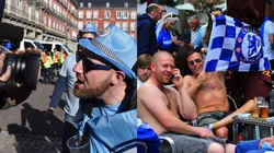 Aficionados del Chelsea y Manchester City en Madrid.