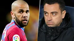 Dani Alves y Xavi Hernández, jugador y entrenador de Barcelona.