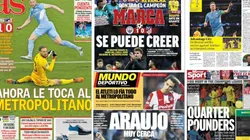 Portadas de los medios tras Manchester City vs. Atlético de Madrid.