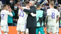 Carlo Ancelotti y jugadores del Real Madrid.