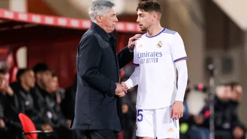 Fede Valverde y Carlo Ancelotti.