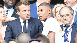 Emmanuel Macron y Kylian Mbappé.