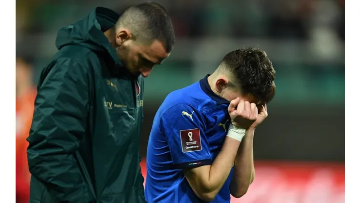 Selección italiana tras la derrota ante Macedonia del Norte.
