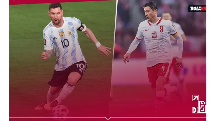 Messi y Lewandowski, estrellas de Argentina y Polonia.
