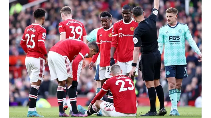 Acción de juego de United y Leicester.