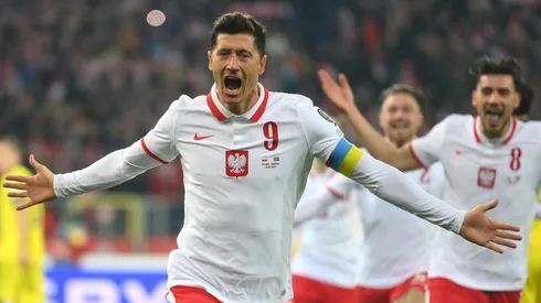 Robert Lewandowski, autor del primer gol de Polonia.