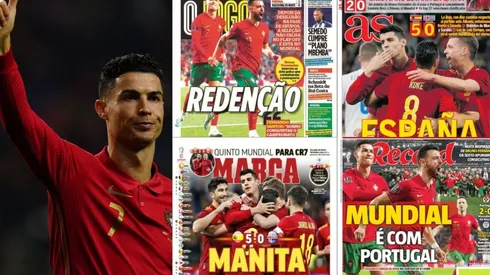 Cristiano Ronaldo y las portadas de los medios tras la clasificación a Qatar 2022.