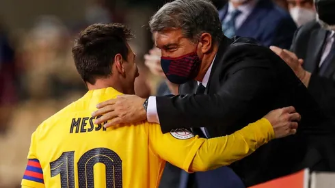 Lionel Messi y Joan Laporta.