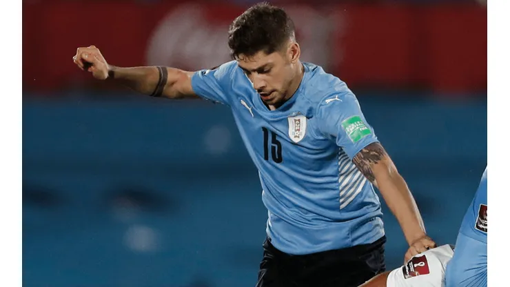 Fede Valverde jugando con Uruguay.