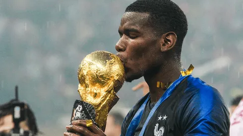 Paul Pogba en festejo del Mundial 2018.