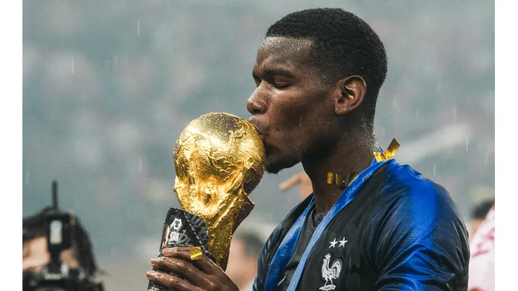 Paul Pogba en festejo del Mundial 2018.