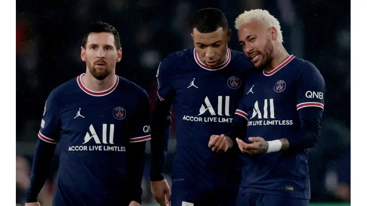 Lionel Messi, Kylian Mbappé y Neymar.