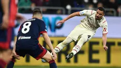 Bennacer en remate del gol.