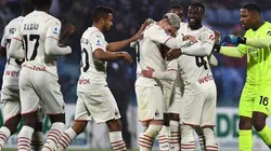 Milan en festejo de gol.