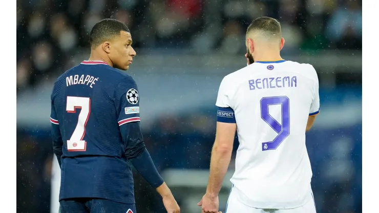 Mbappé y Benzema en la Champions League.