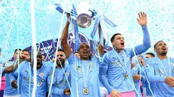 Manchester City en la celebración de la última Premier League.