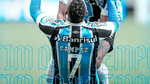 Festejo de gol de Campaz.