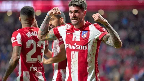 Festejo de gol de Rodrigo De Paul con Atlético.