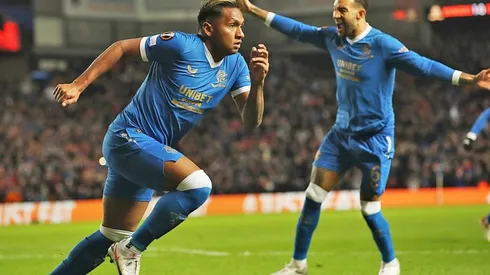 Festejo de gol de Rangers por Alfredo Morelos.