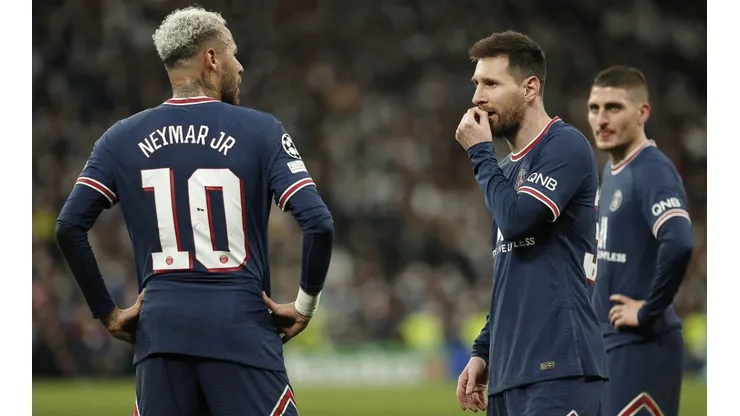 Jugadores del PSG anoche.