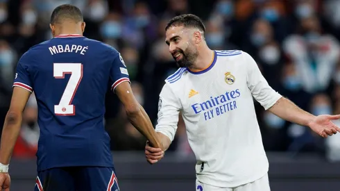 Dani Carvajal con Kylian Mbappé.