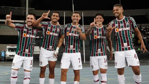 Fluminense celebrando el primer gol de Germán Cano.
