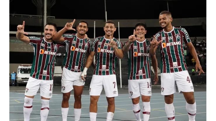 Fluminense celebrando el primer gol de Germán Cano.