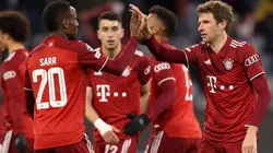 Festejo de gol de Bayern Múnich.