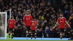 Jugadores del Manchester United anoche.