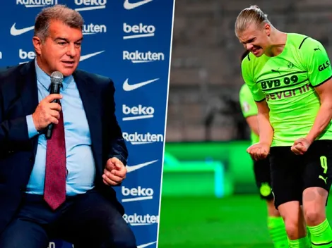 Laporta: "No hay negociaciones por Haaland"