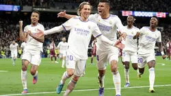 Festejo de gol de Luka Modric.