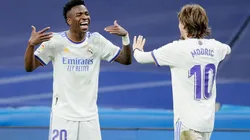 Festejo de gol de Real Madrid.