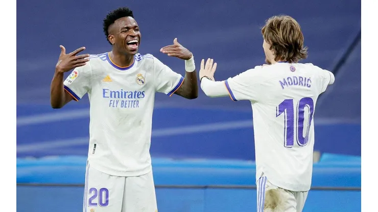 Festejo de gol de Real Madrid.