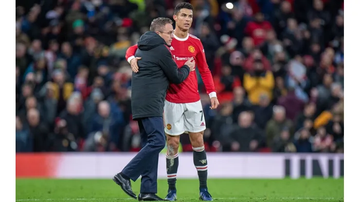 Ralf Rangnick y Cristiano Ronaldo.