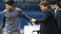 Leonardo y Kylian Mbappé en un entrenamiento del PSG.