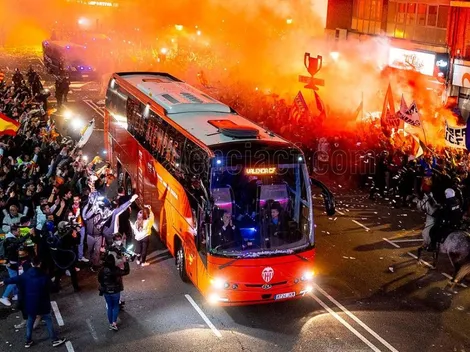 Masivo recibimiento que le dieron a Valencia antes de su partido de Copa del Rey