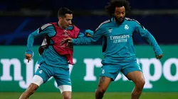 Marcelo en entrenamiento con Real Madrid.