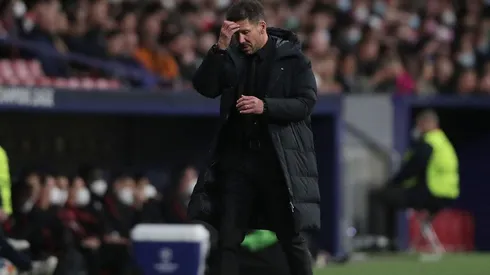 Simeone en partido de Atlético.