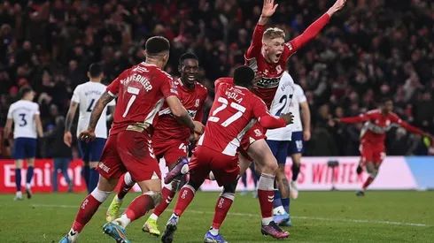 Festejo de gol de Boro.
