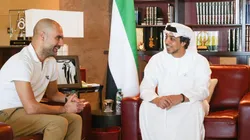 Mansour bin Zayed Al Nahyan junto a Pep Guardiola