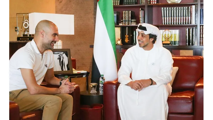 Mansour bin Zayed Al Nahyan junto a Pep Guardiola