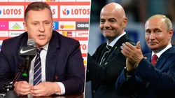 Cezary Kulesza, Gianni Infantino y Vladimir Putin