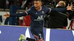 Kylian Mbappé en festejo de gol.